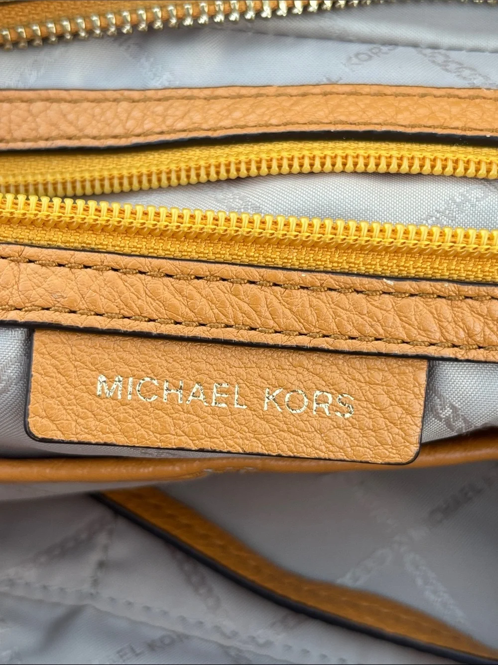Michael Kors Lillie Large Pebbled Leather Slouchy Hobo Bag Marigold Warm Amber
